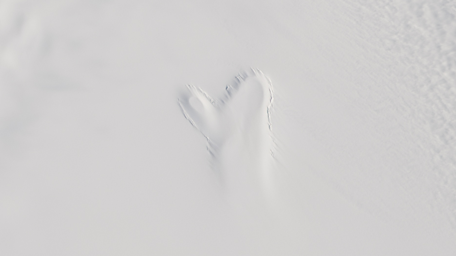 A ghostly blob-like figure in the ice when viewed from space