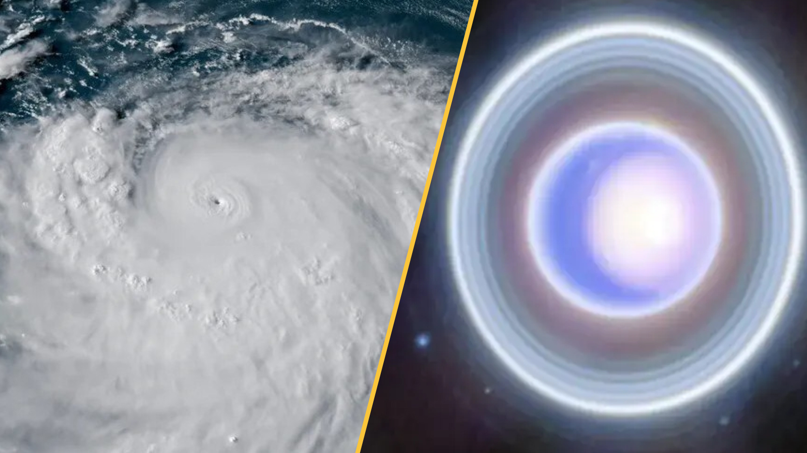 Hurricane Erin and a James Webb Space Telescope photo of Uranus.